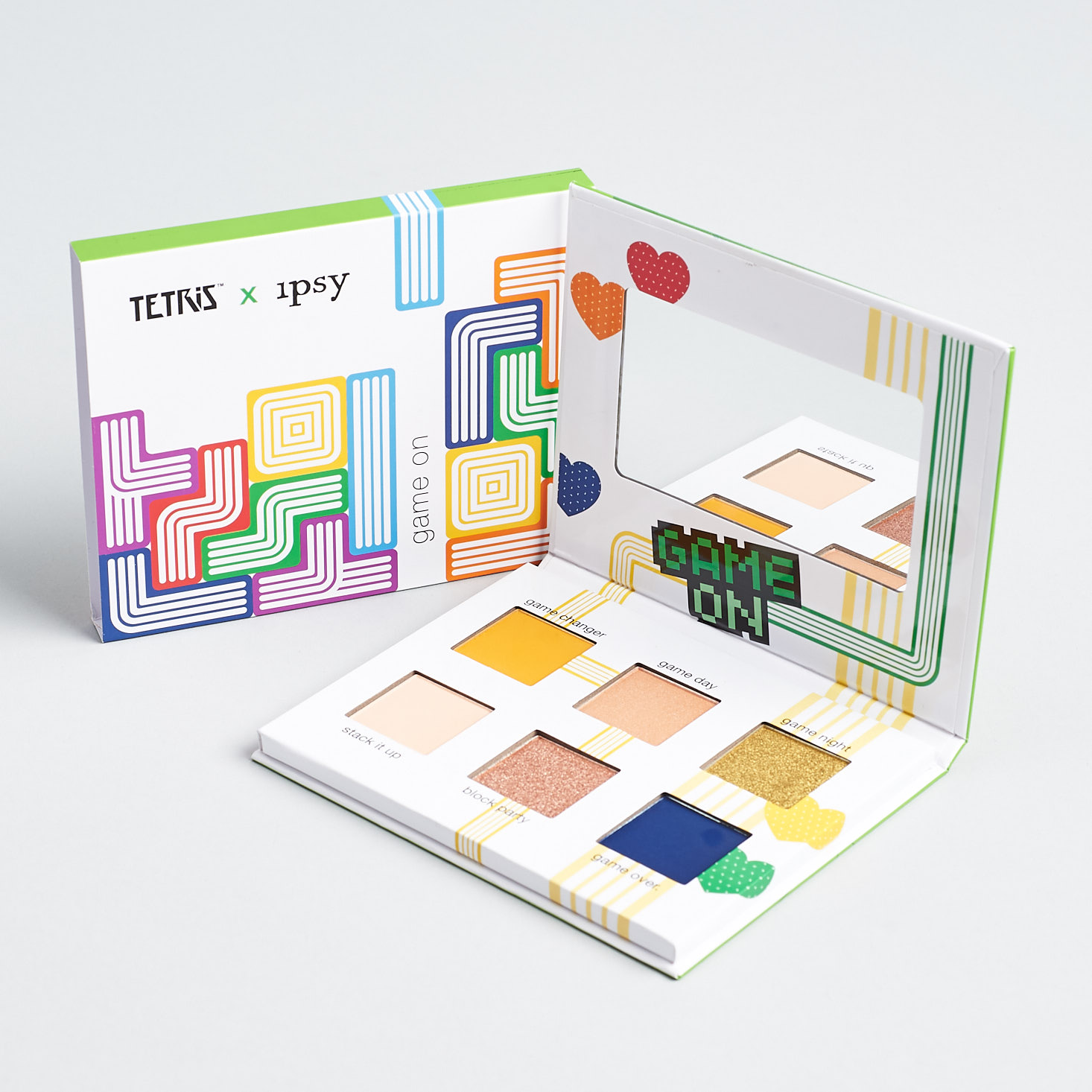 Ipsy x Tetris May 2019 makeup subscription box review eye shadow palette game on