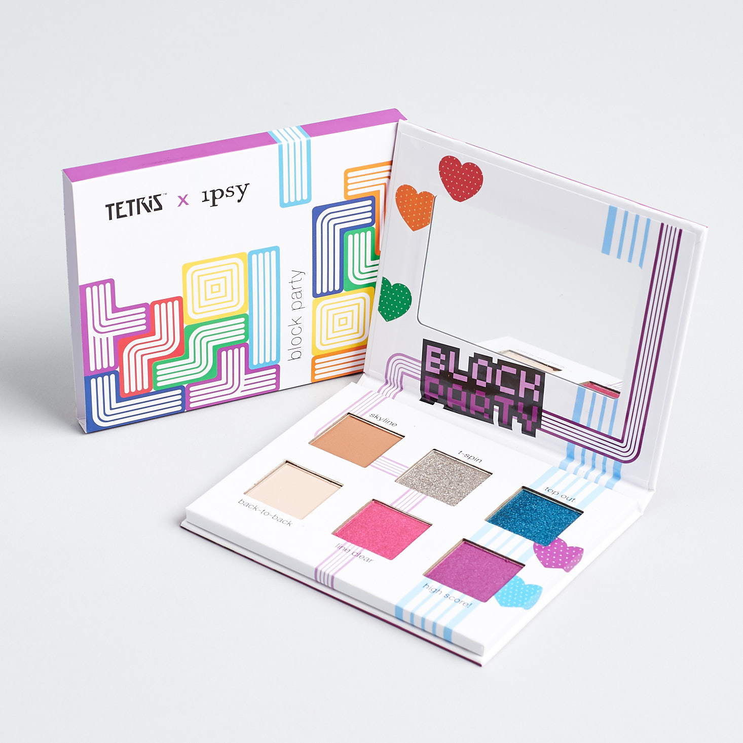 Ipsy x Tetris May 2019 makeup subscription box review eye shadow palette block party