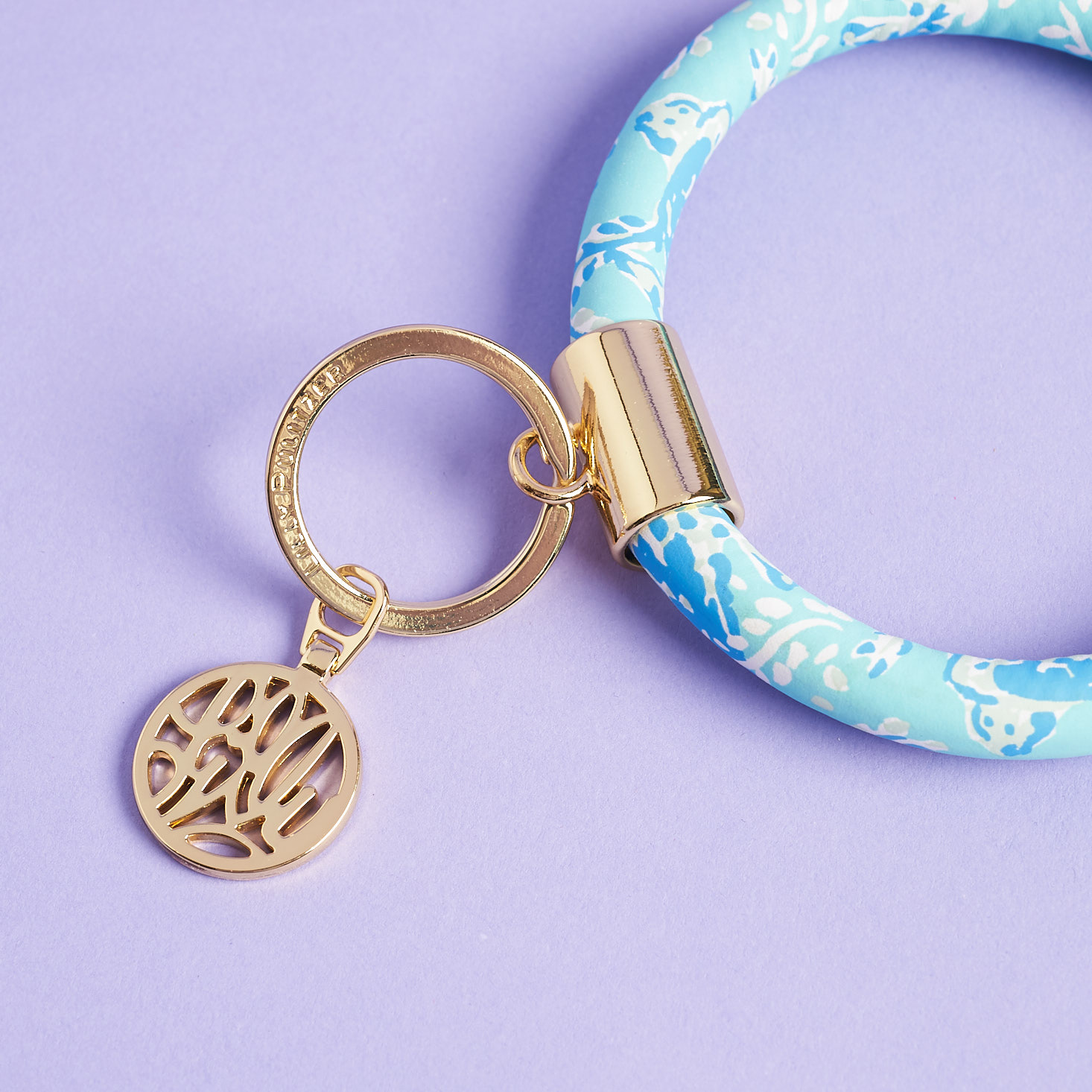 close up of Lilly Pulitzer Keychain Bracelet