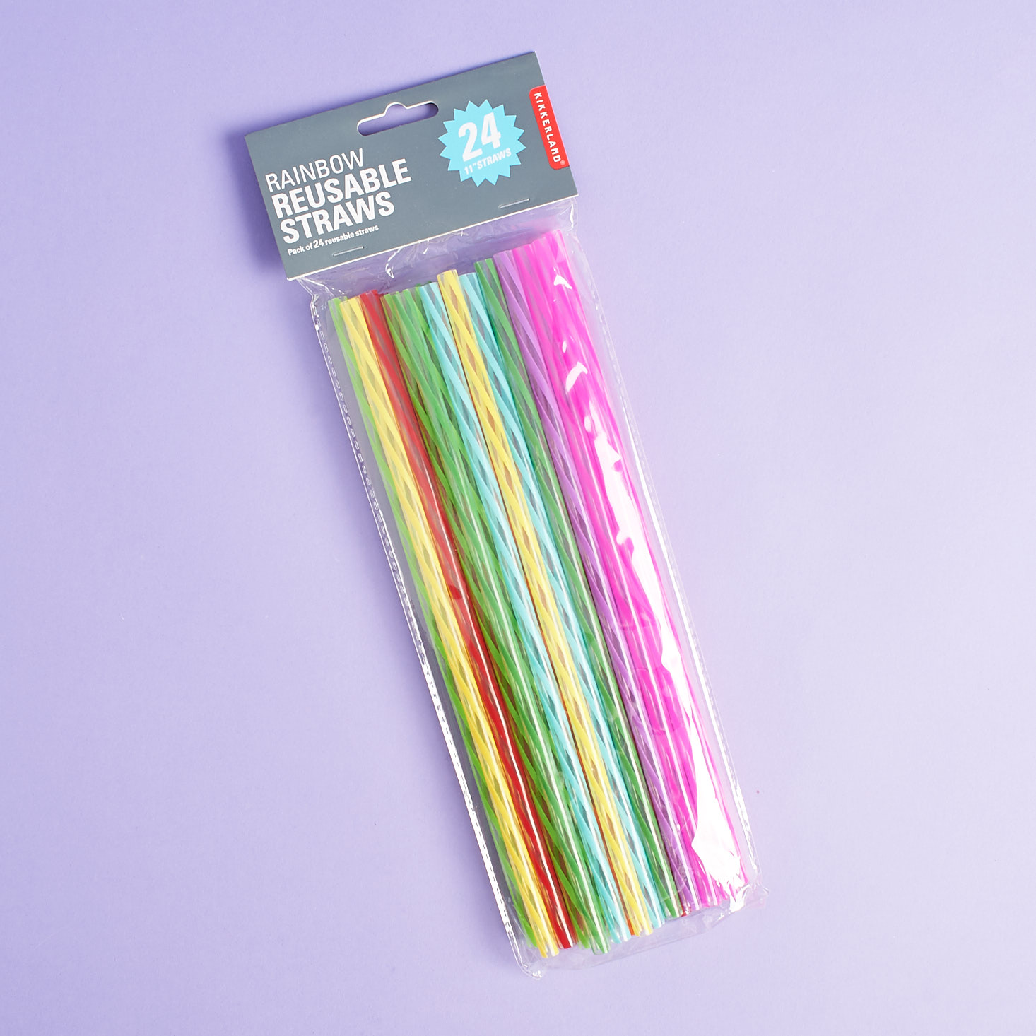 Kikkerland Rainbow Re-usable Straws in package