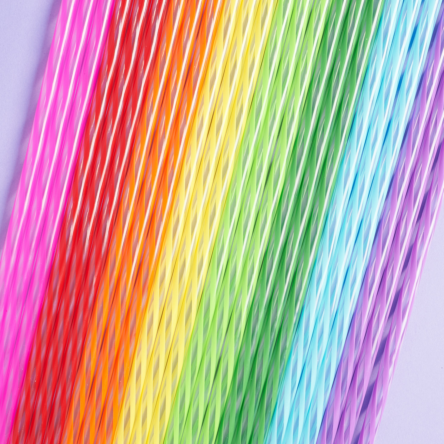 close up of Kikkerland Rainbow Re-usable Straws