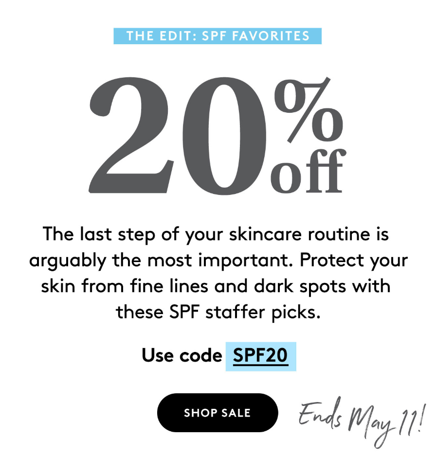 Birchbox Sale – 20% Off The Edit: SPF Favorites!