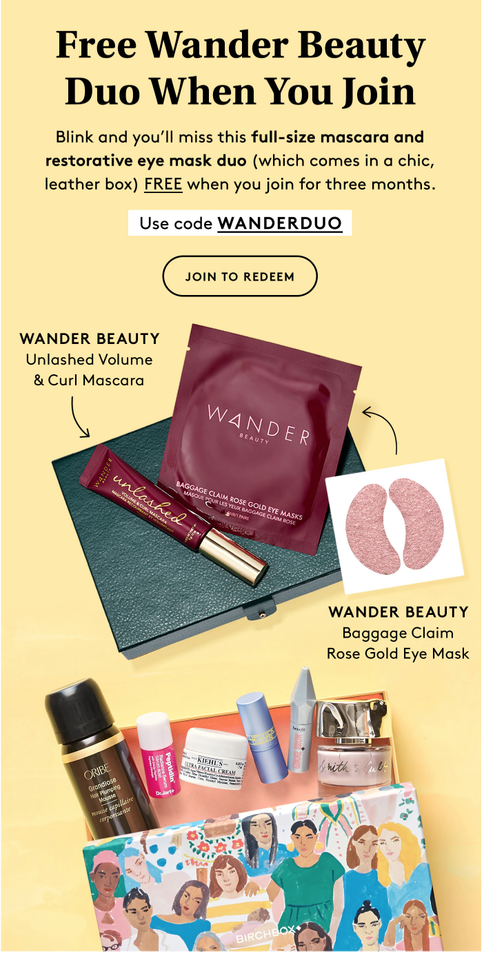 Birchbox Coupon – FREE Wander Beauty Duo with 3-Month Subscription!