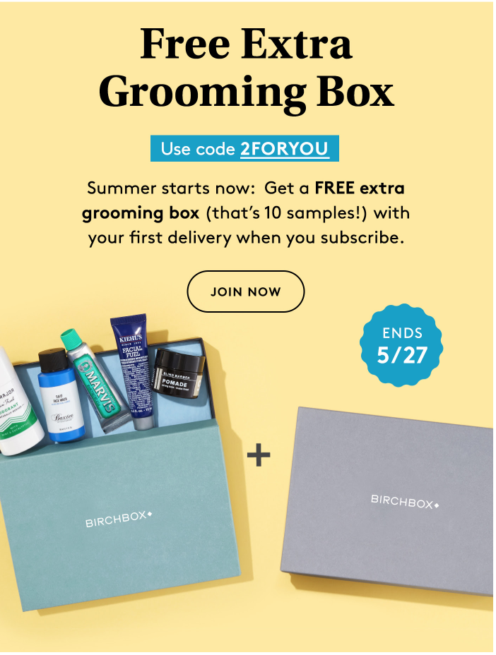 Birchbox Man Memorial Day Coupon – Free Bonus Birchbox with Subscription!