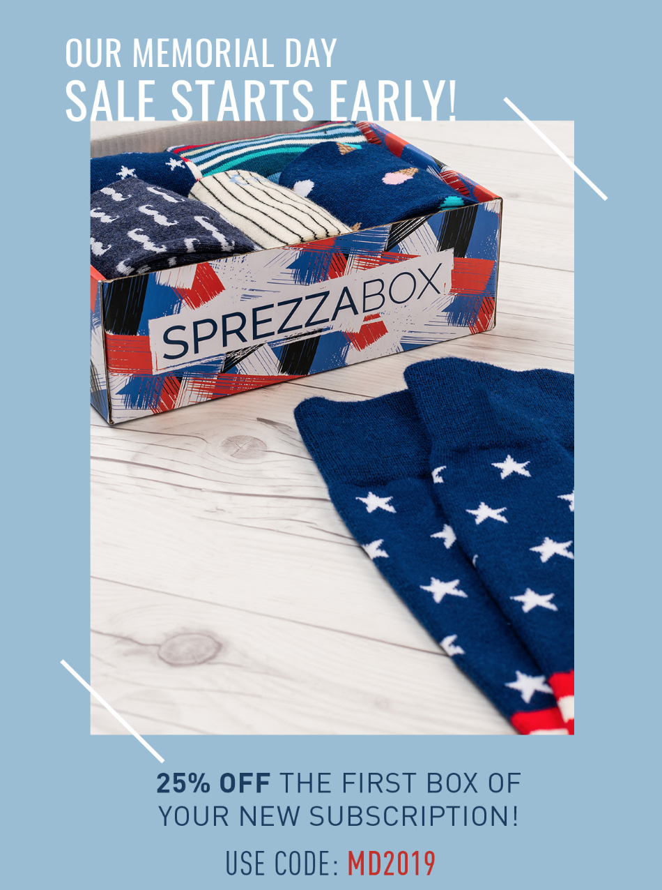 SprezzaBox Memorial Day Sale – 25% Off Sitewide + 25% Off Your First Box!