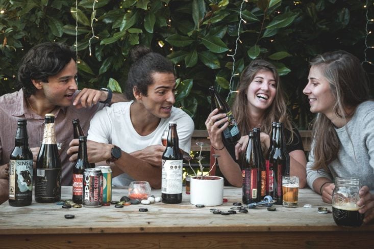 Group of friends drinking beer ordered from Tavour.