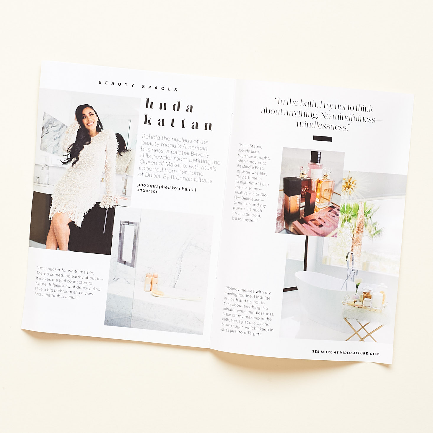 allure booklet pages featuring huda kattan