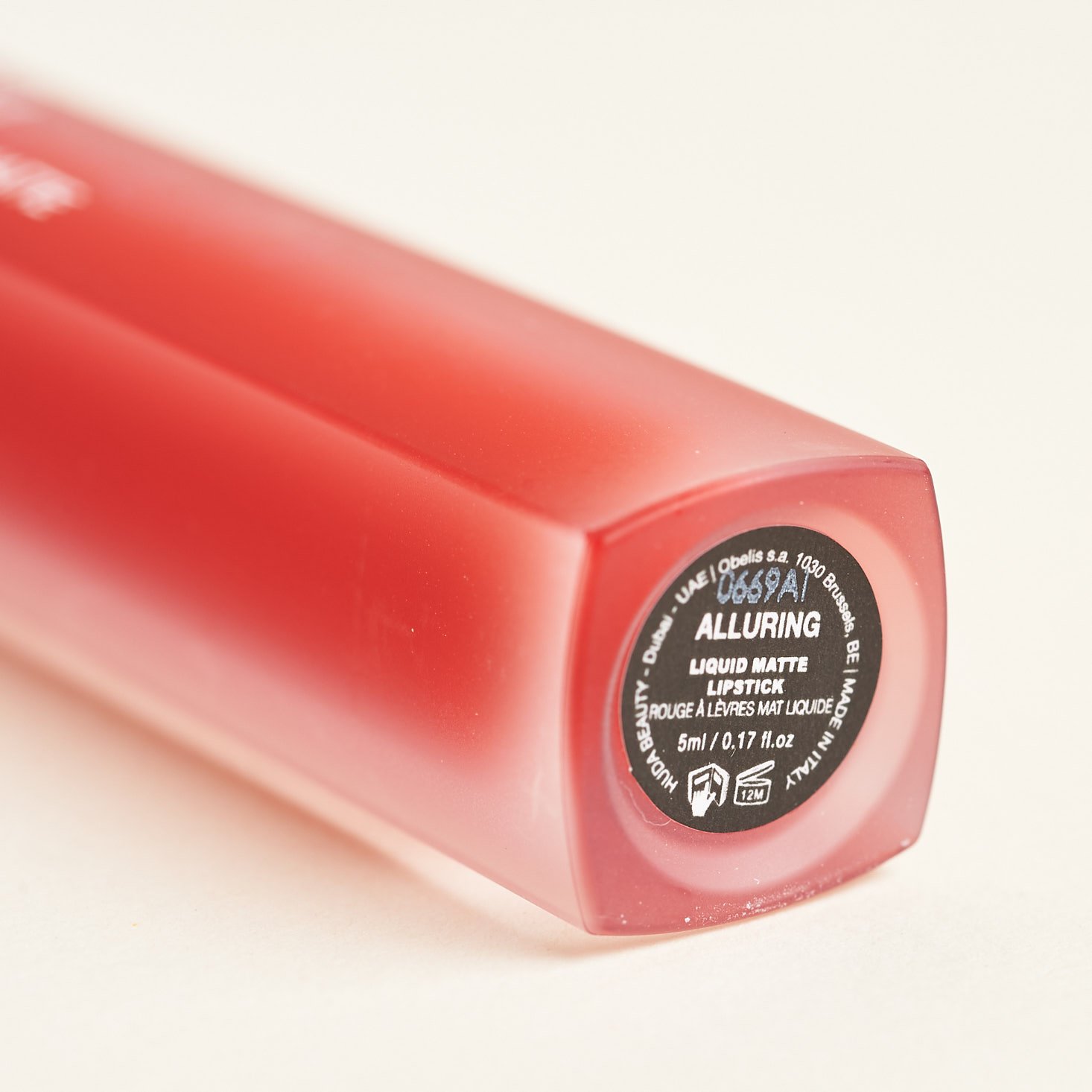 bottom label sticker on lipstick