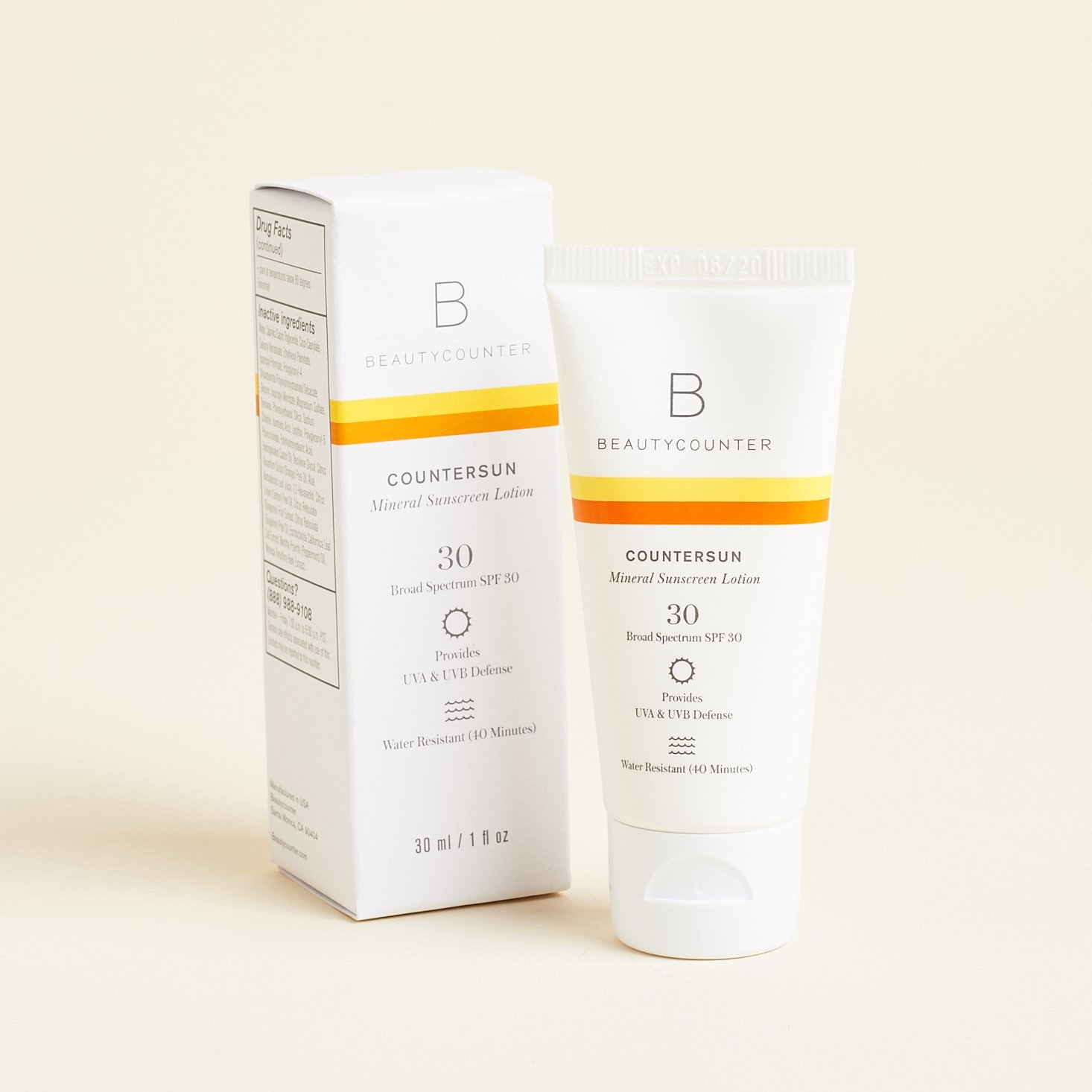 beauty counter sunscreen tube with box