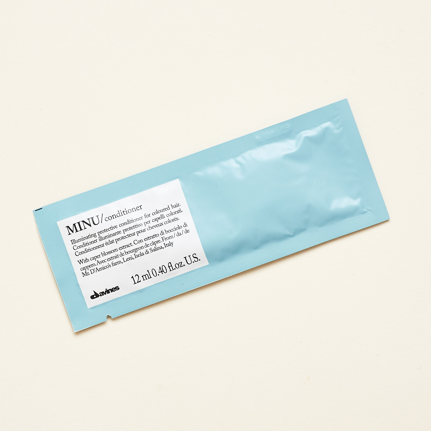 davines serum sample packet