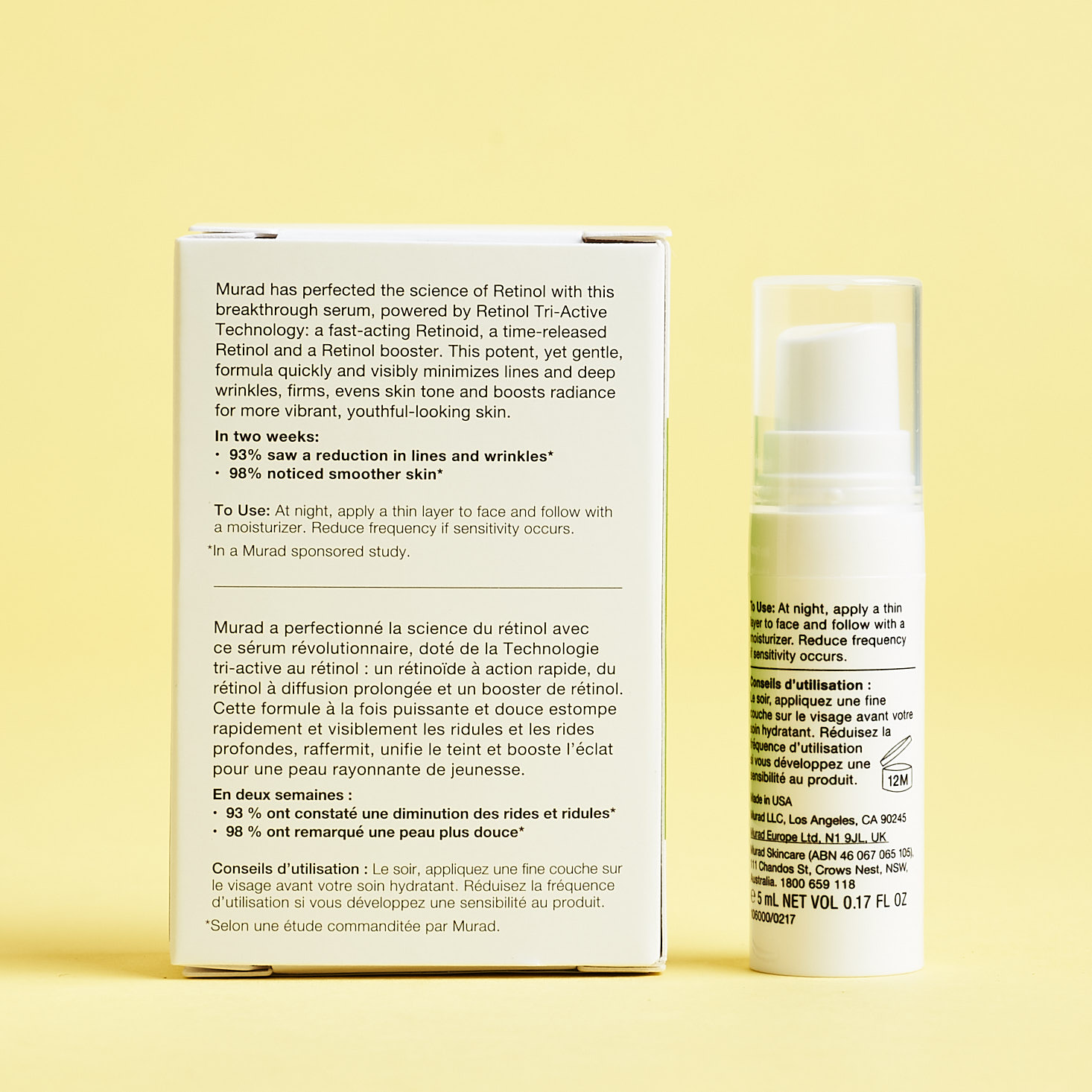 back of Murad Retinol Youth Renewal Serum
