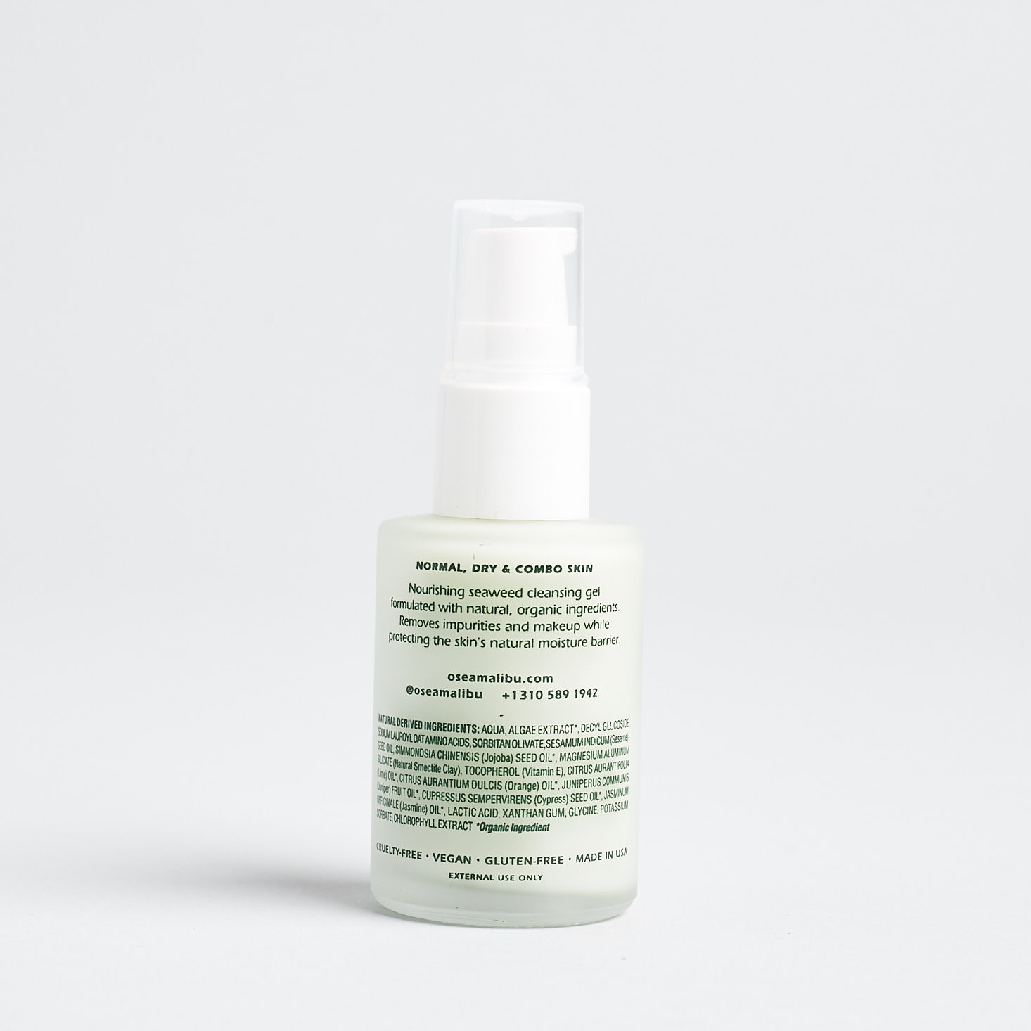 back of Osea Hydrating Facial Cleanser