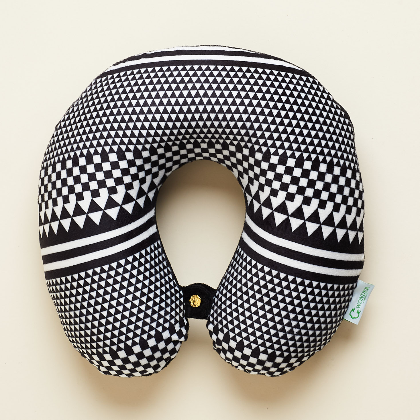 black and white neck pillow with no packaging