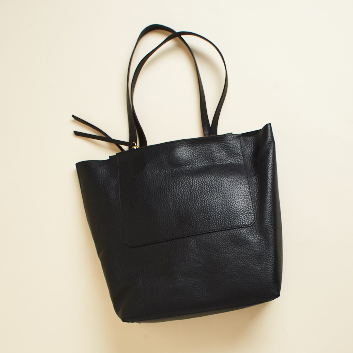 black leather tote by kiko