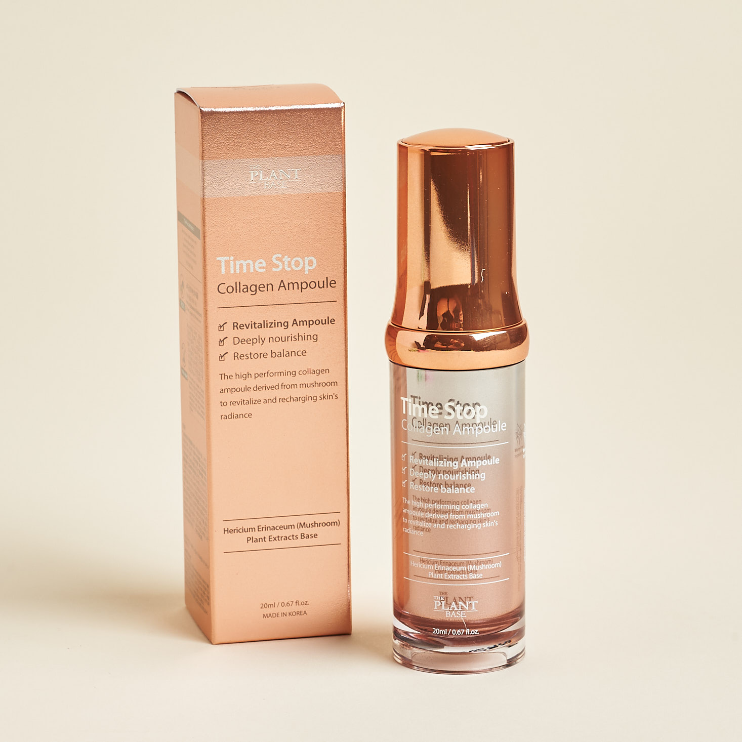 The Plant Base Time Stop Collagen Ampoule with box