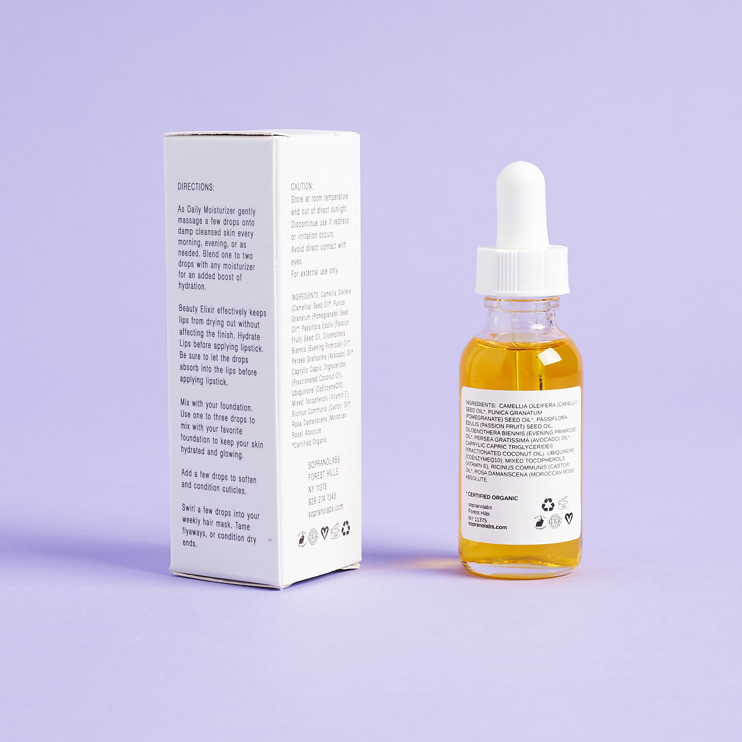 back of Soprano Labs Age-Defying Beauty Elixir