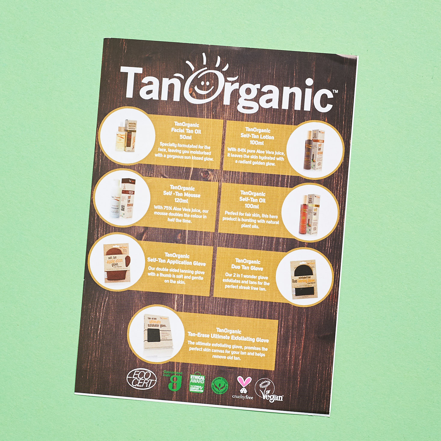 other side of TanOrganic coupon