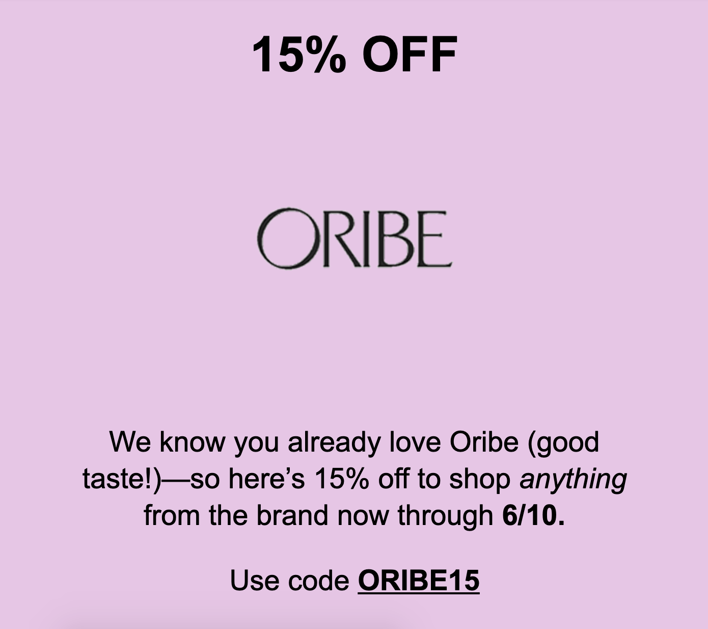 Birchbox Sale – 15% Off Oribe!