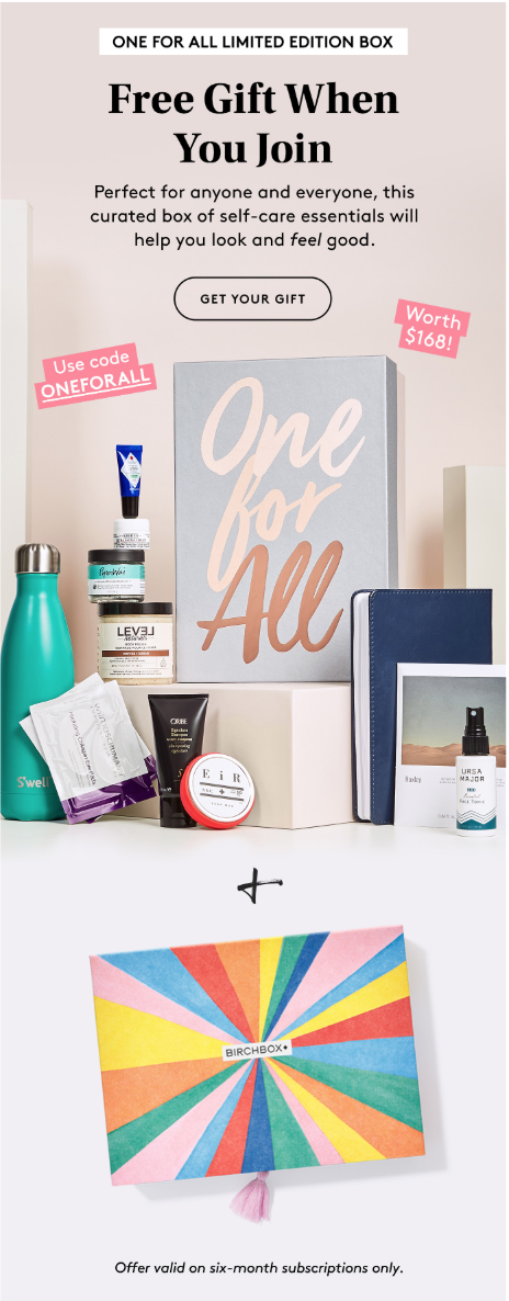 Birchbox Coupon – Free Limited Edition One for All Box with Subscription!
