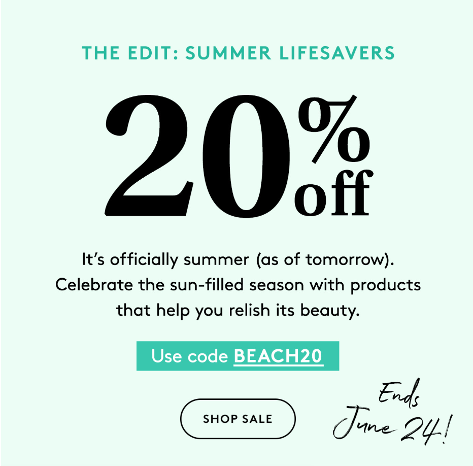 Birchbox Sale – 20% Off The Edit: Summer Lifesavers!