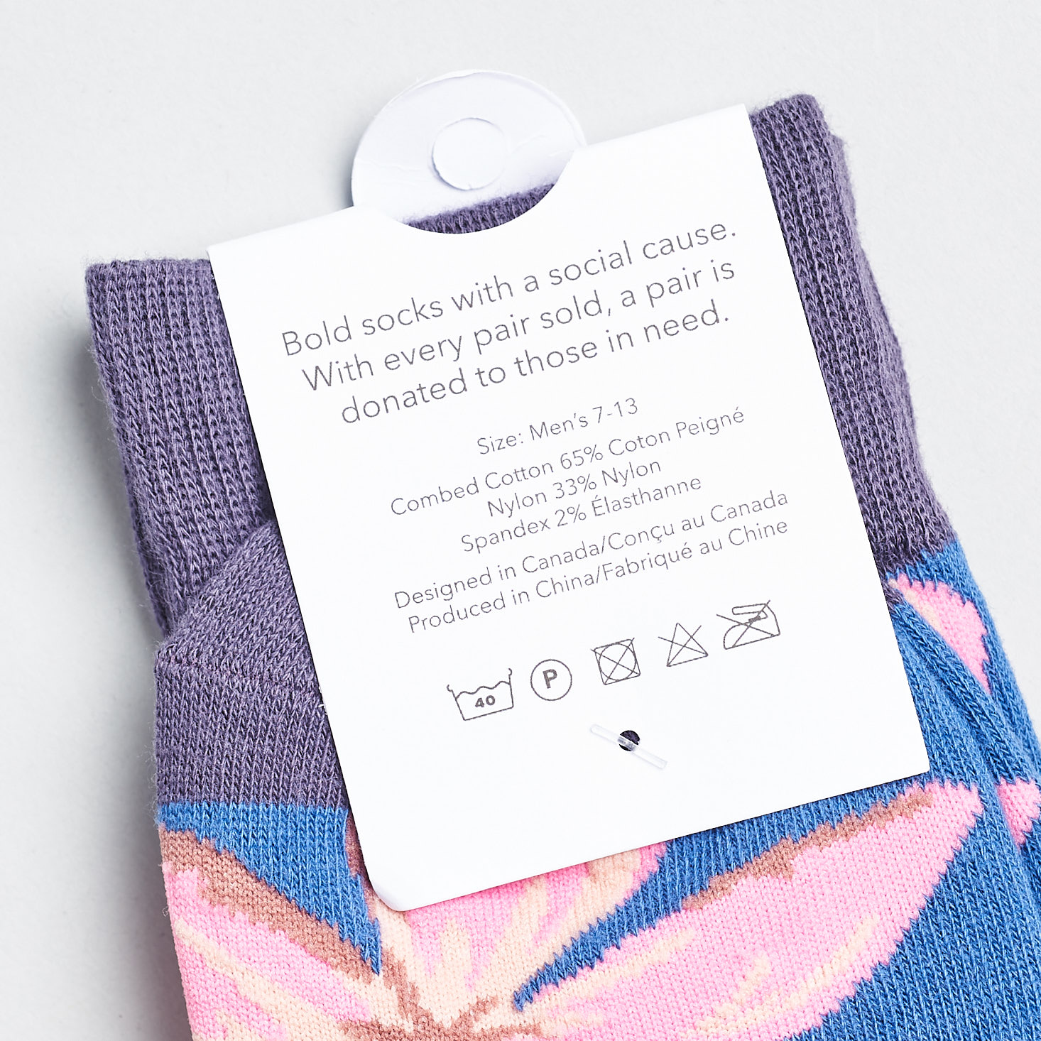 Society Socks May 2019 review care tag for socks