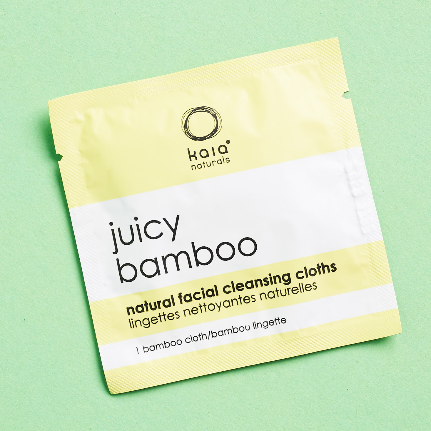 Kaia Naturals Juicy Bamboo cleansing cloth sample