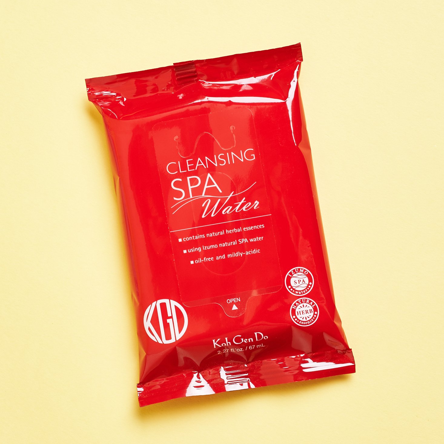 red pouch of face cloths