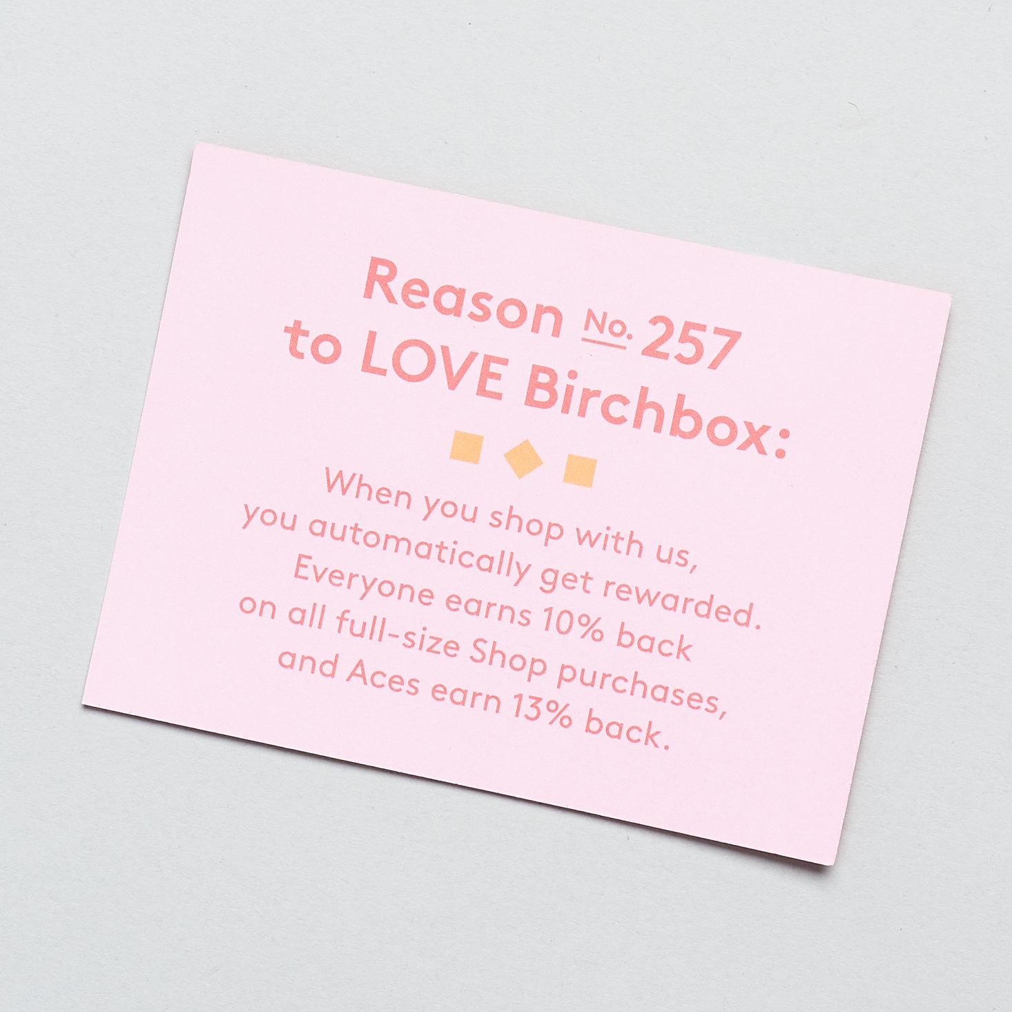 Birchbox Curated 3 August extra points card back