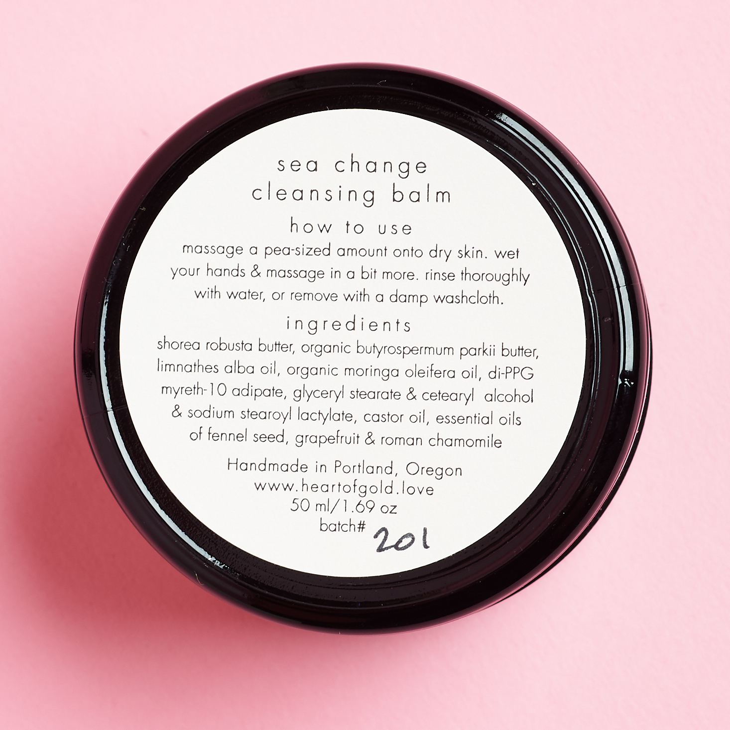 bottom of Heart of Gold Sea Change Cleansing Balm