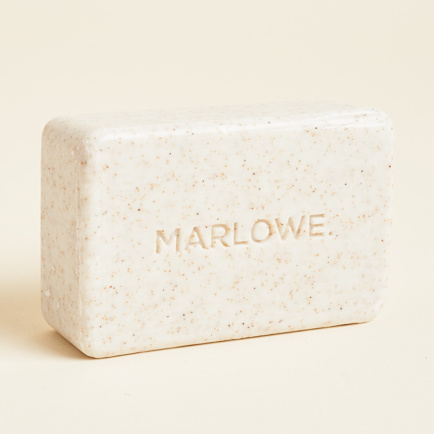 unwrapped bar soap with marlow embossed branding