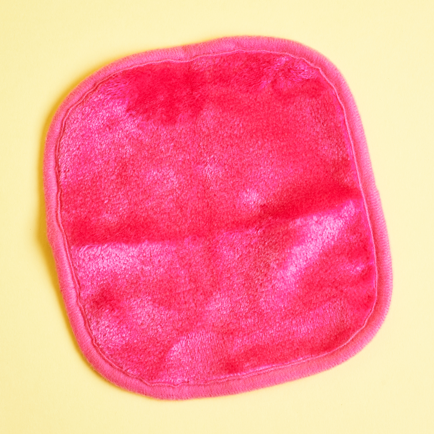 hot pink fuzzy makeup remover cloth