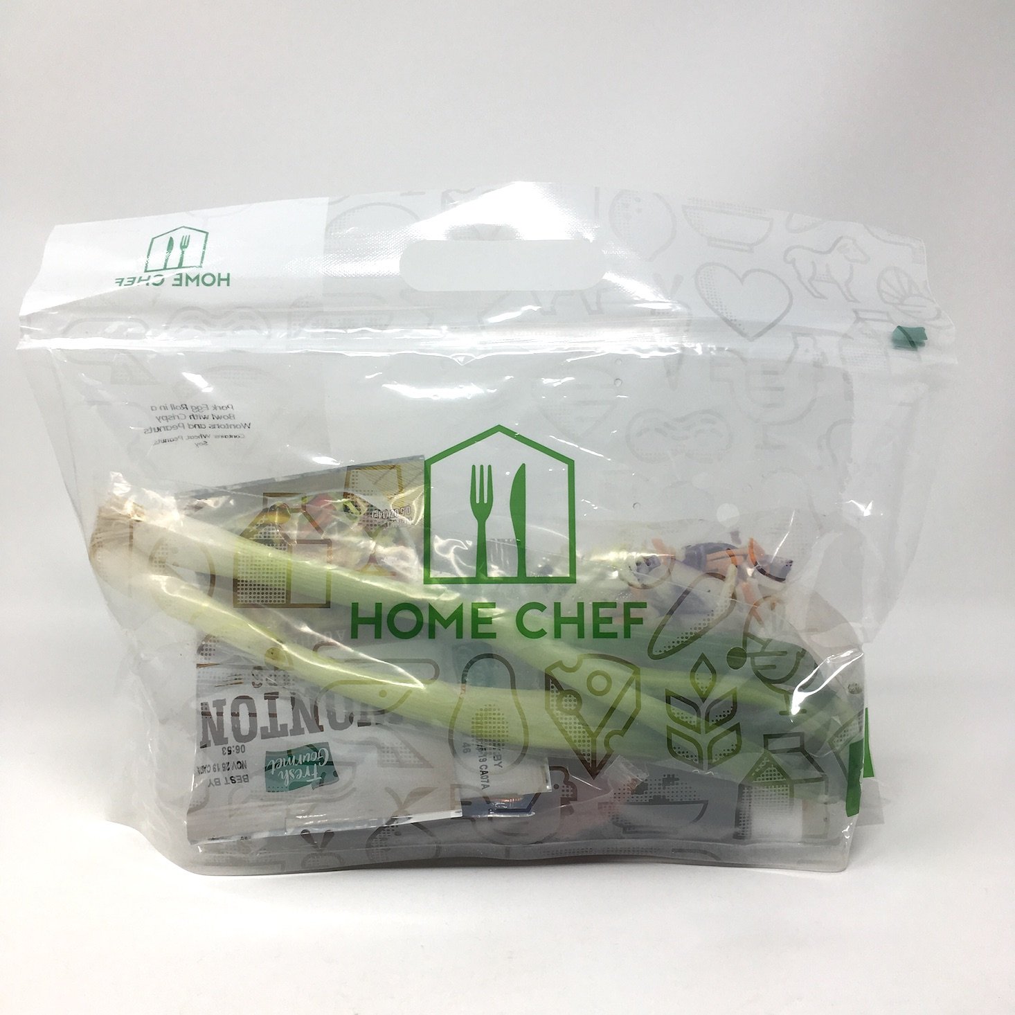 back view of the home chef ingredient bag packaging for the egg roll in a bowl recipe