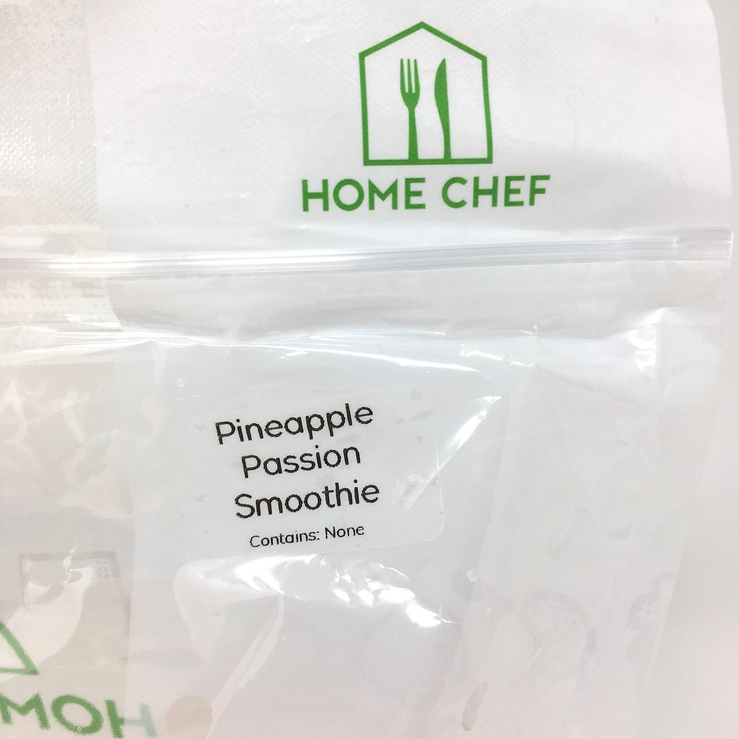 close-up view of the pineapple passion smoothie bag label