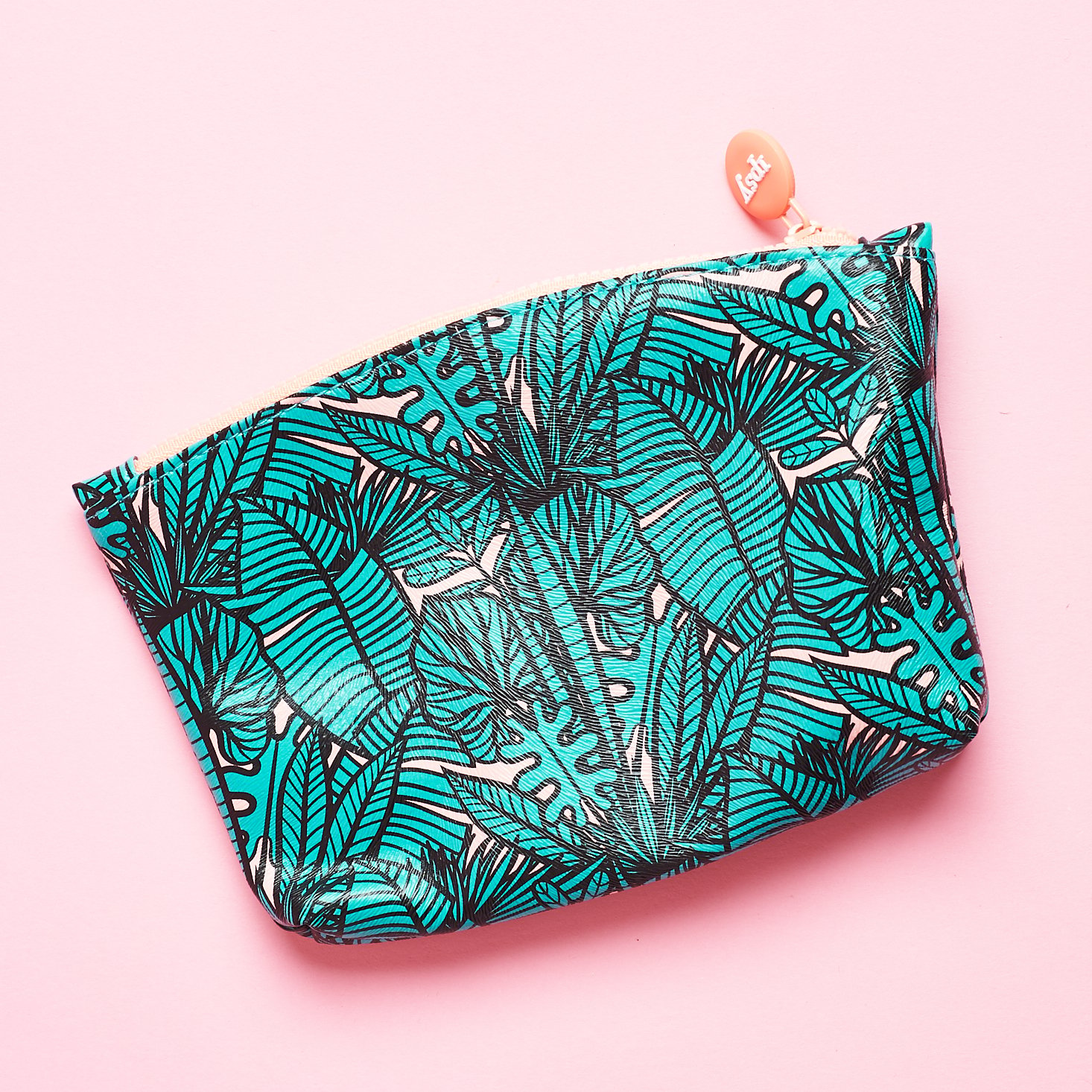 palm printed makeup bag