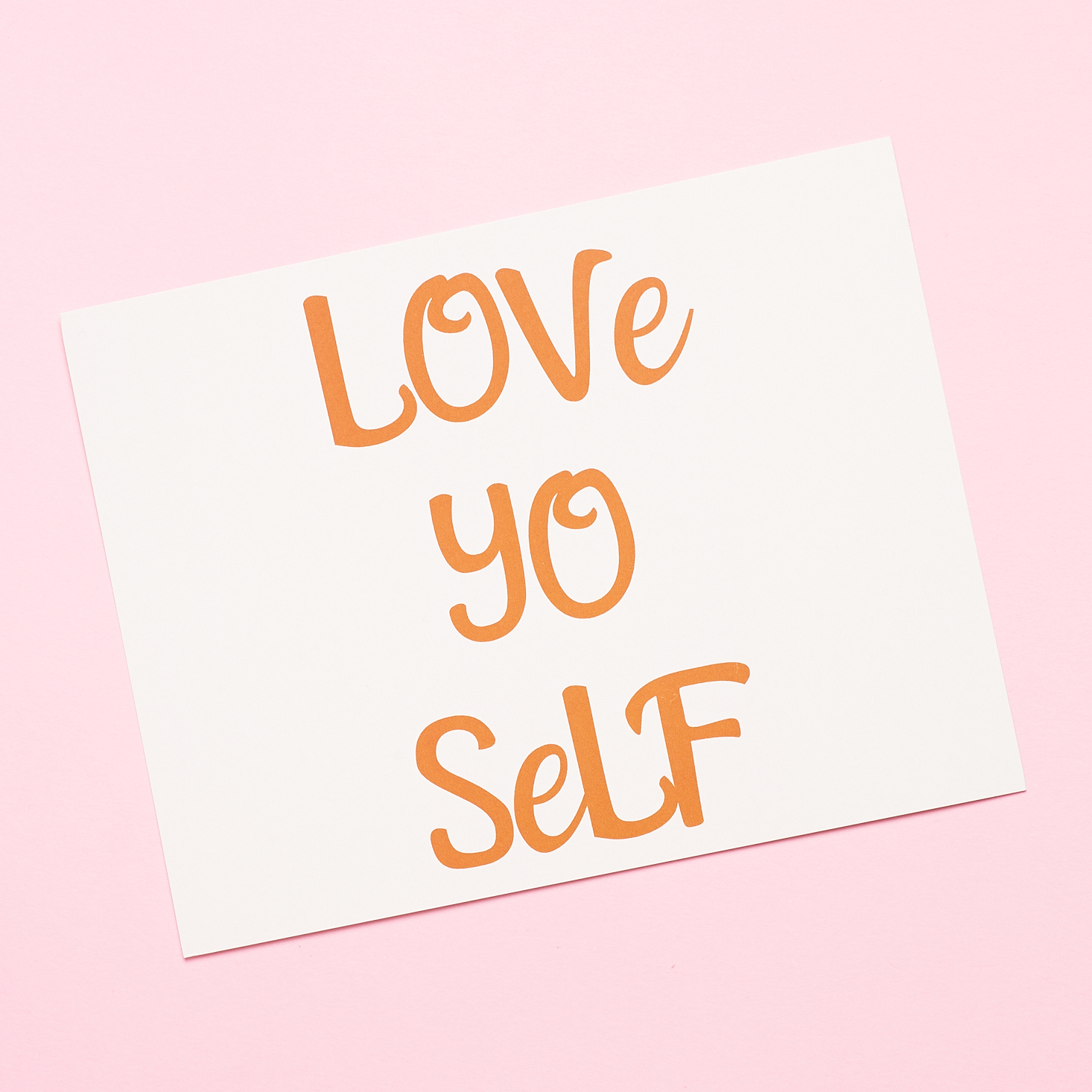 Front of product info card that says "Love Yo Self"