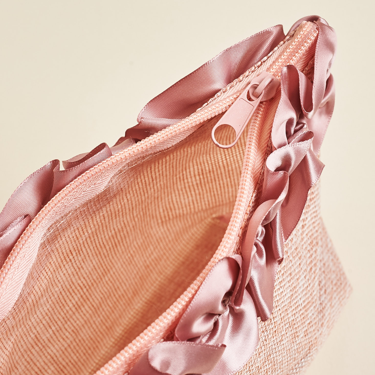 inside zipper pink makeup pouch