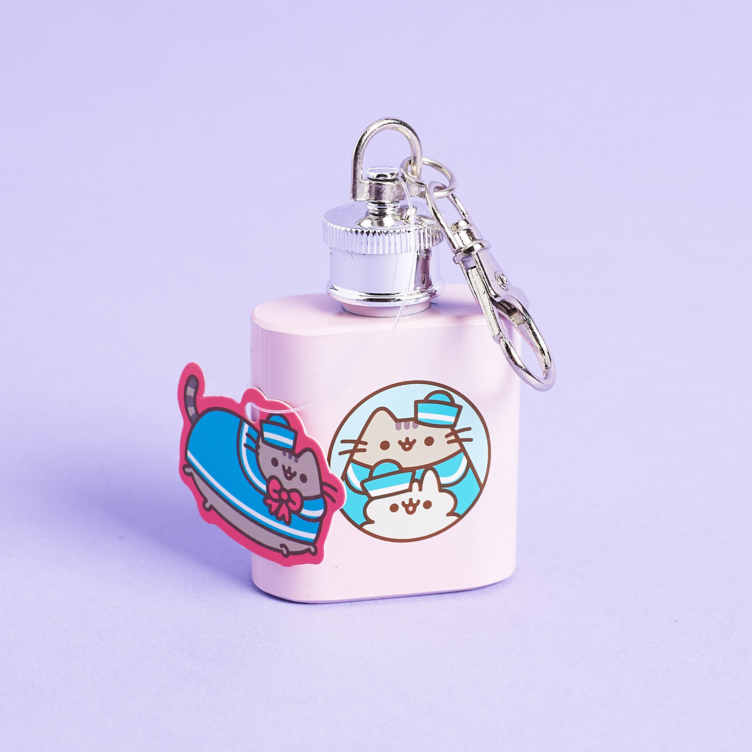 Pusheen Mini Keychain Flask with tag