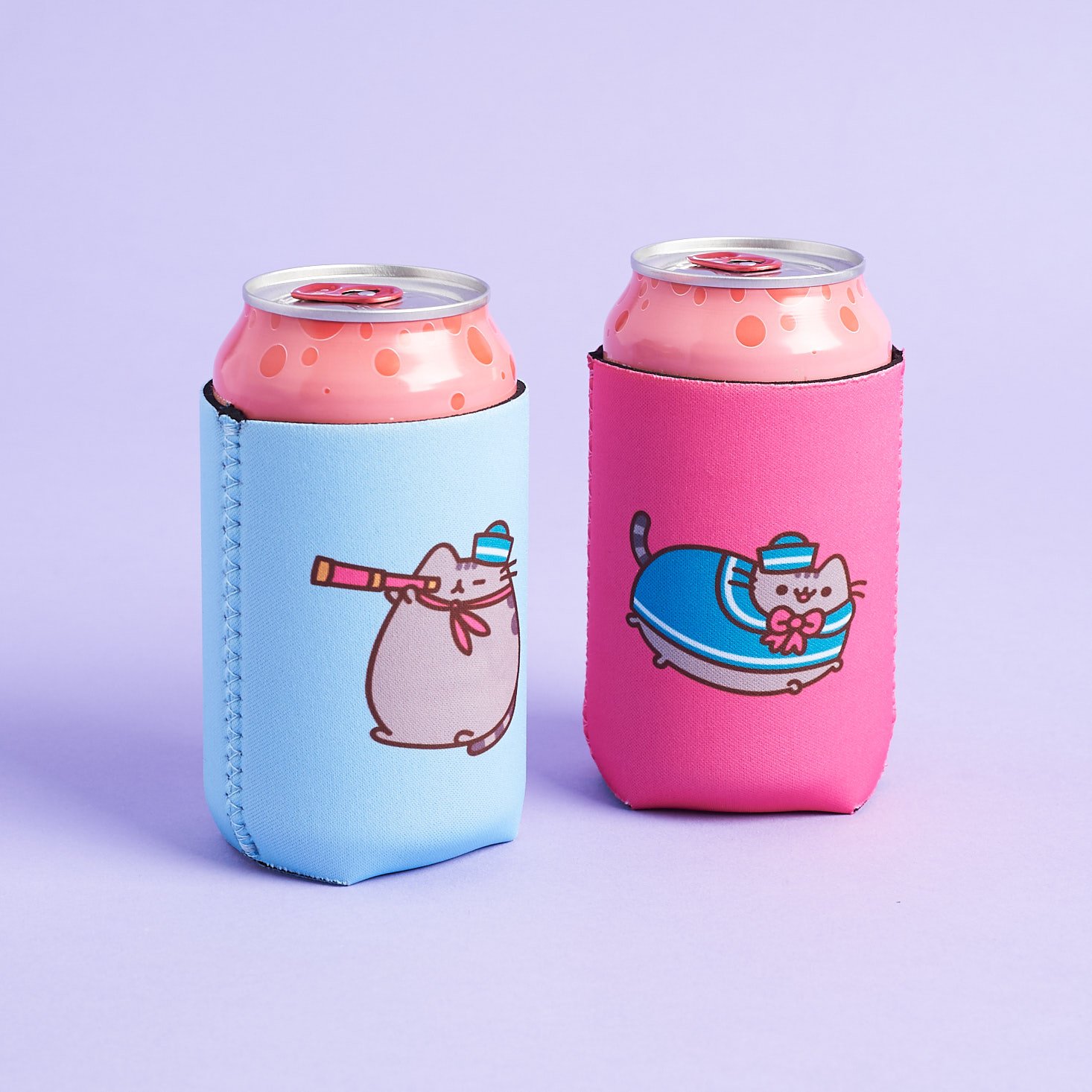 Pusheen can coolers with cans inside