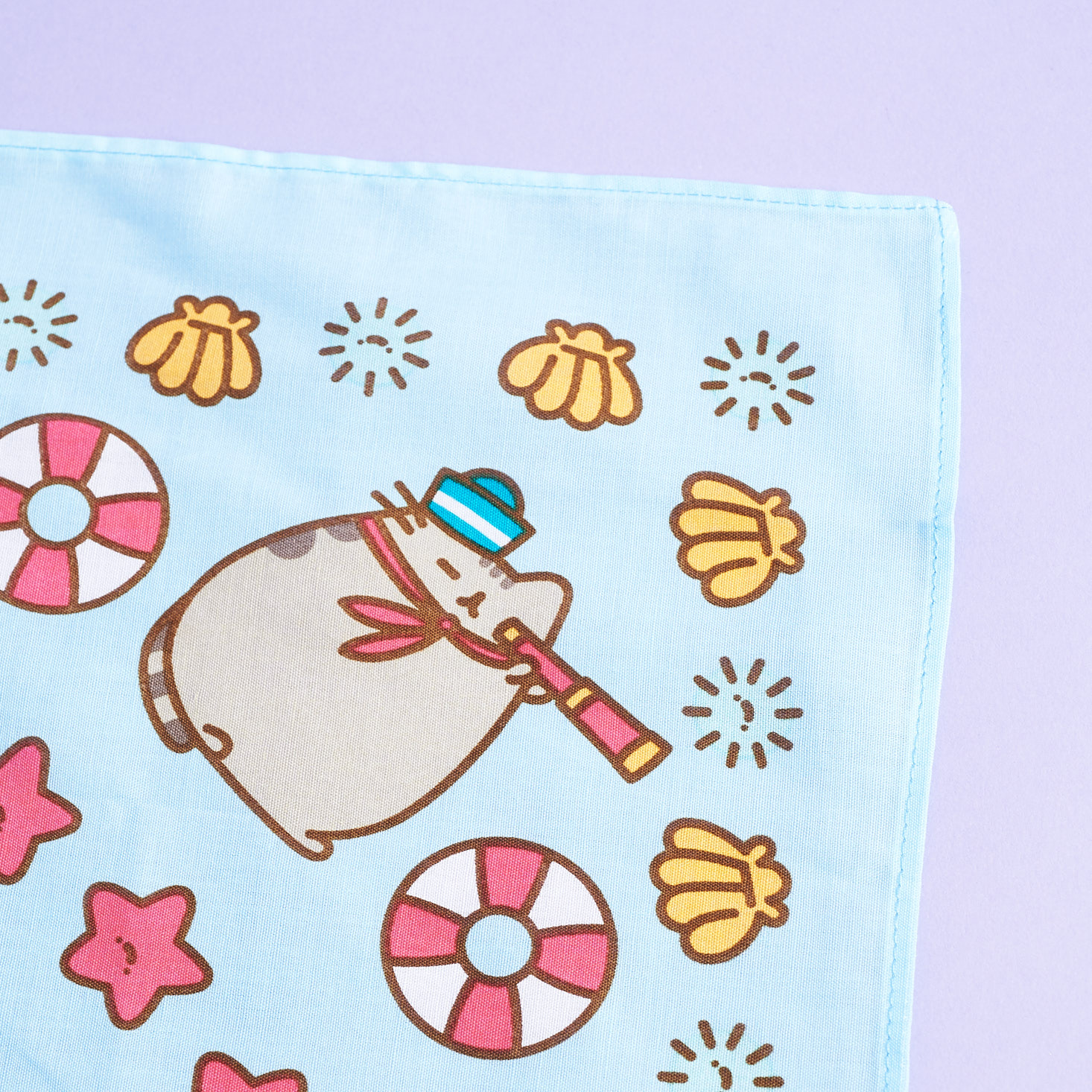 corner and detail of Pusheen Bandana