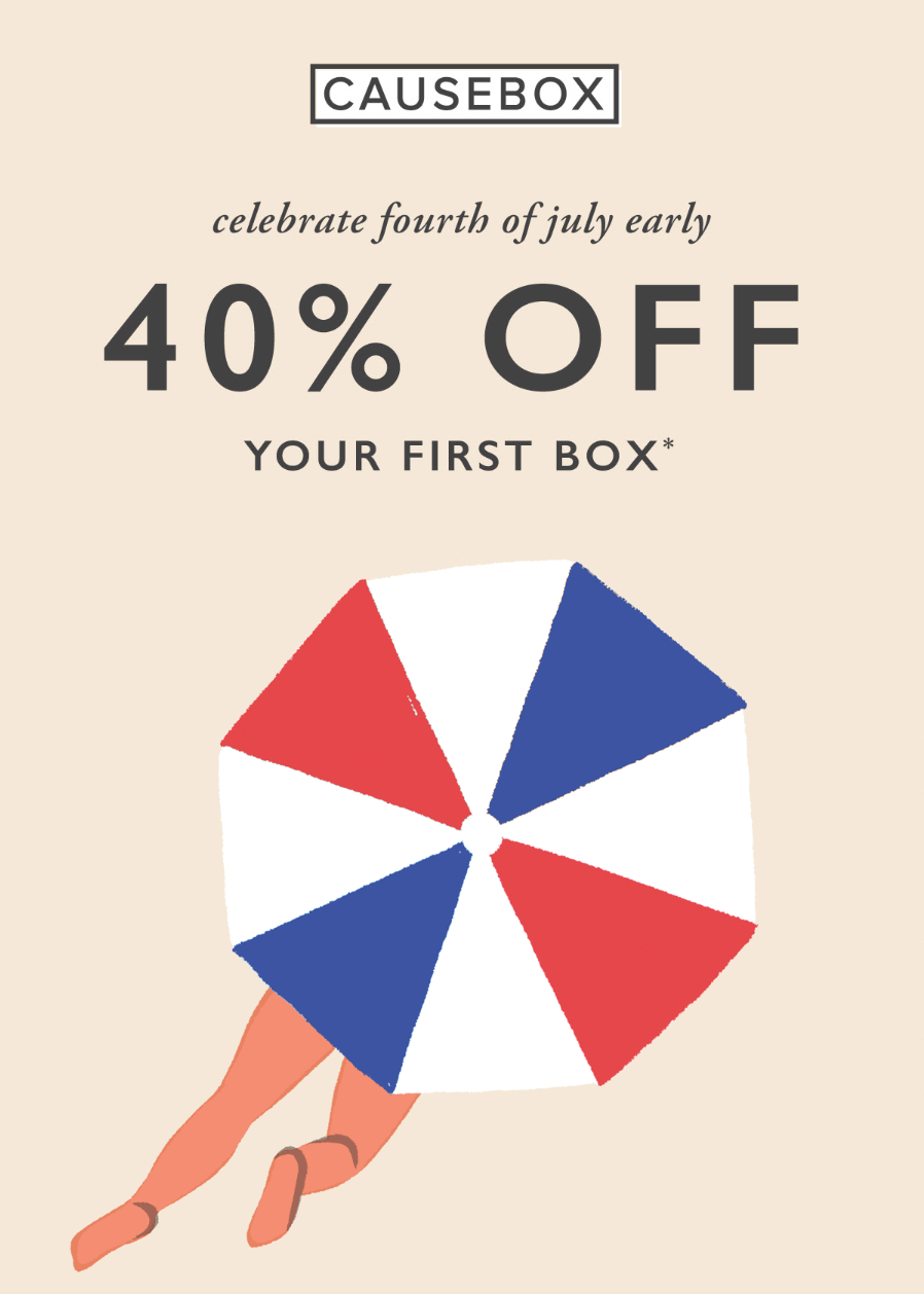 CAUSEBOX 4th of July Coupon – 40% Off Your First Box!