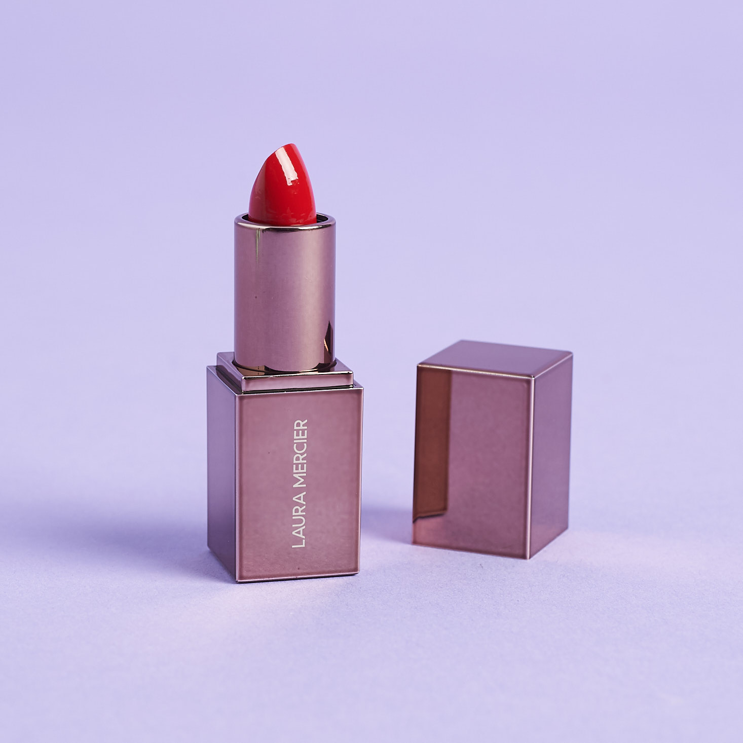 Laura Mercier Rouge Essentiel Silky Crème Lipstick in Rouge Ultime, opened