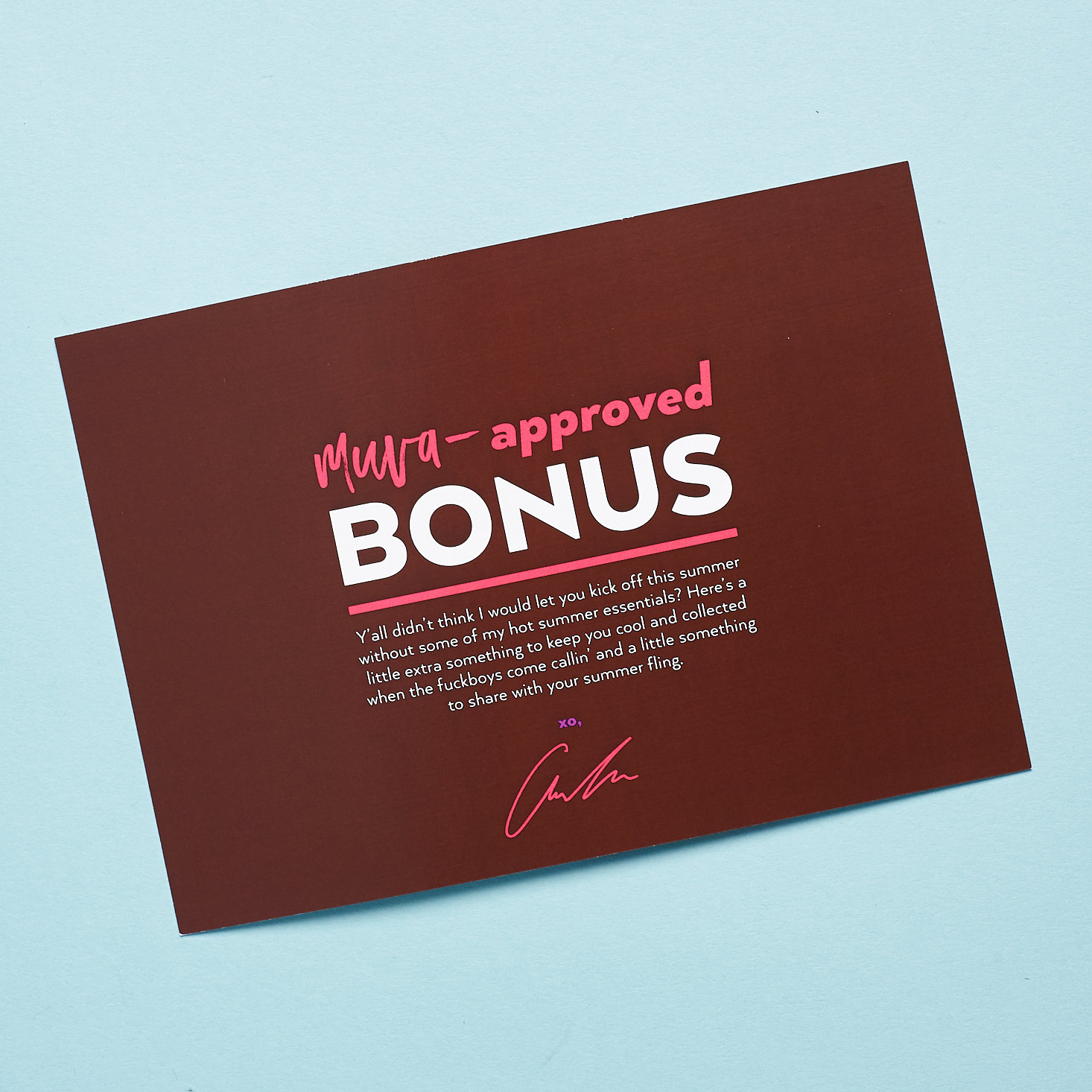 MUVA-approved bonus info card