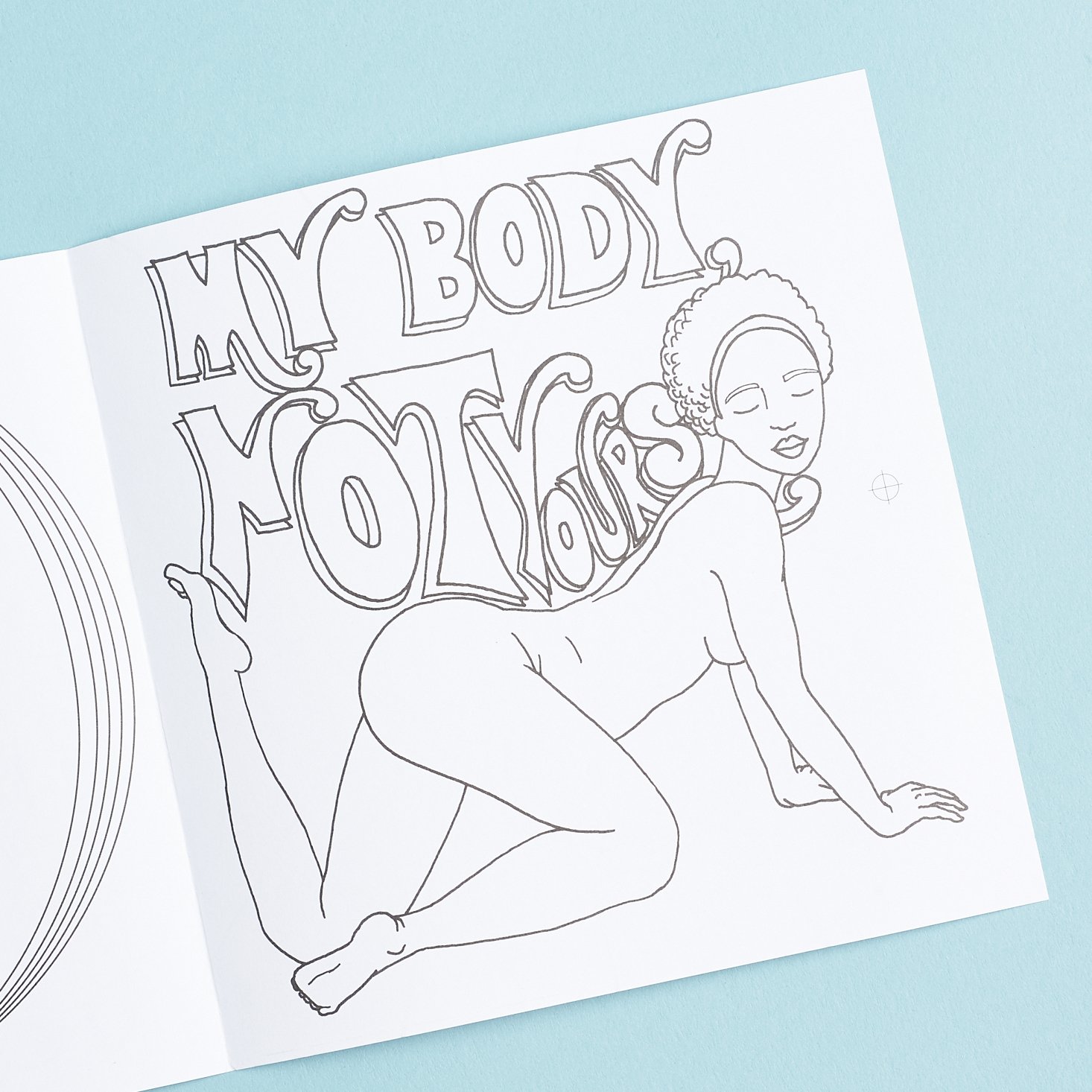 coloring page with naked person posing