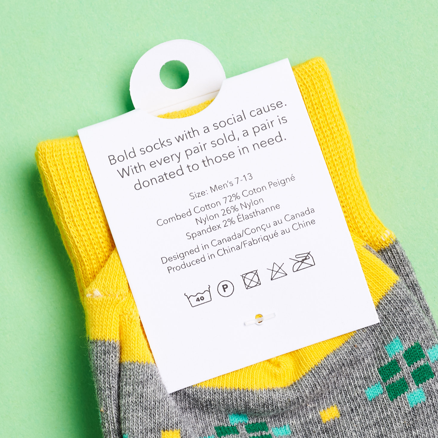 society socks care tag