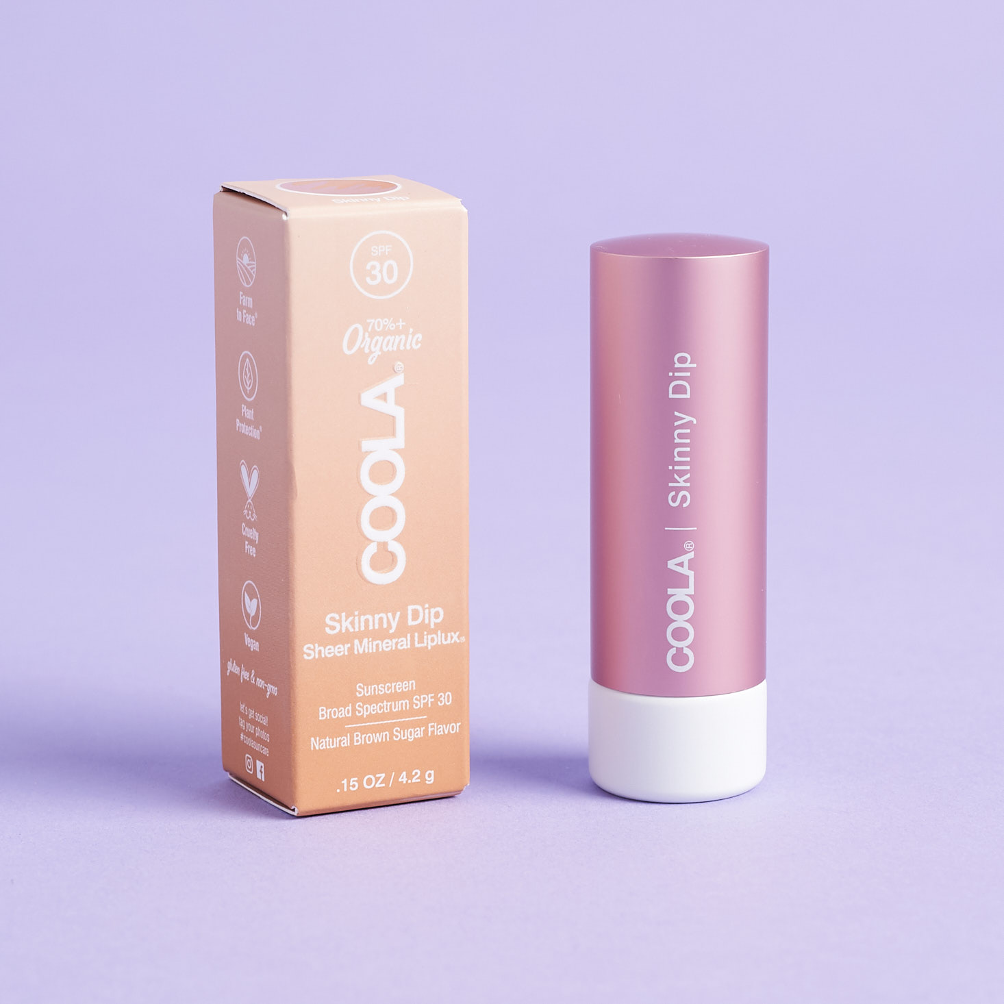 Coola Mineral Liplux Organic Tinted Lip Balm with box