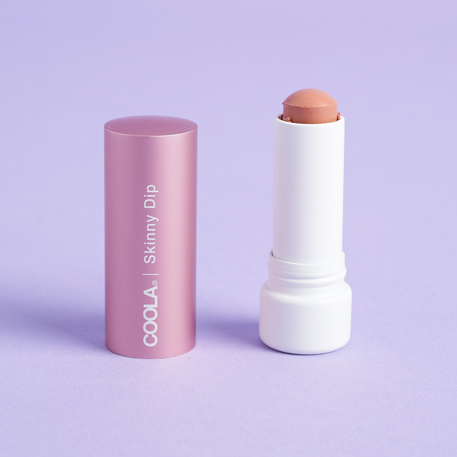 Coola Mineral Liplux Organic Tinted Lip Balm with lid off