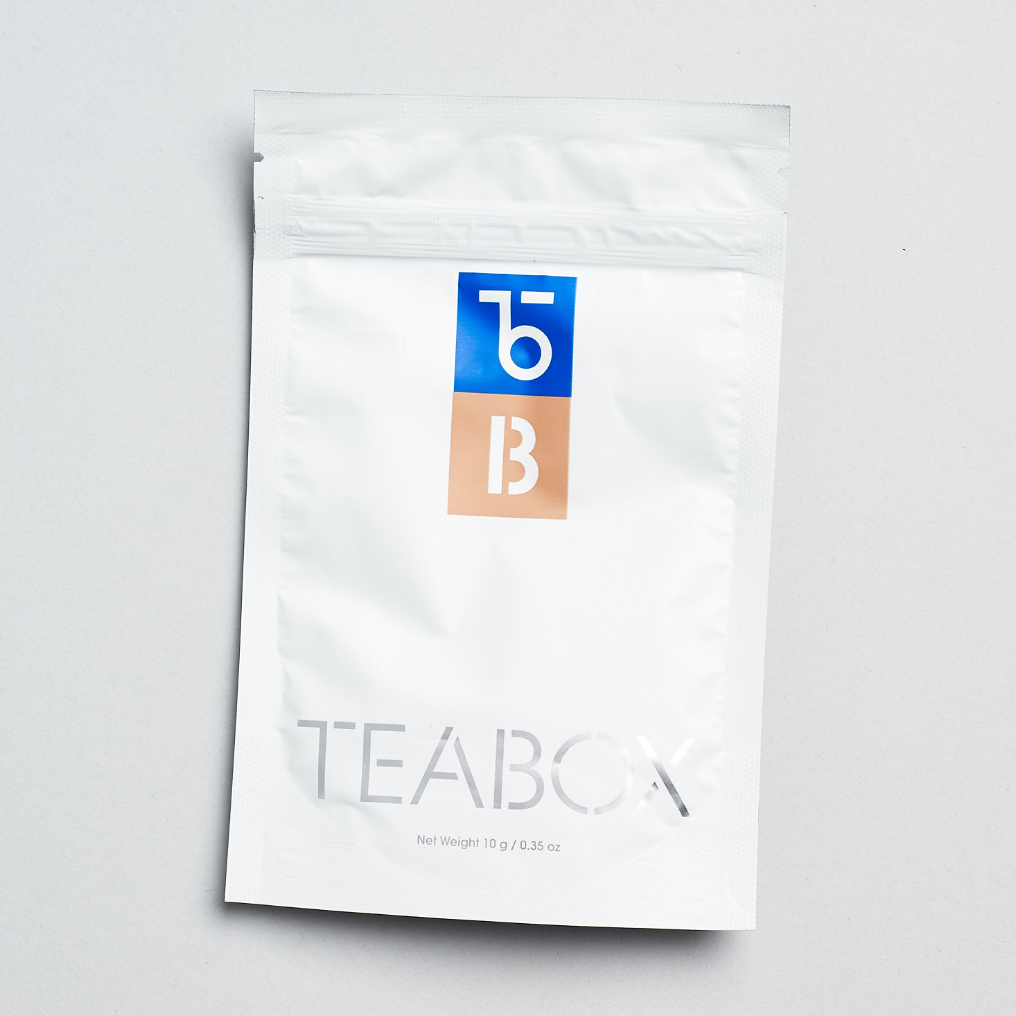 back of tea bag with teabox logo