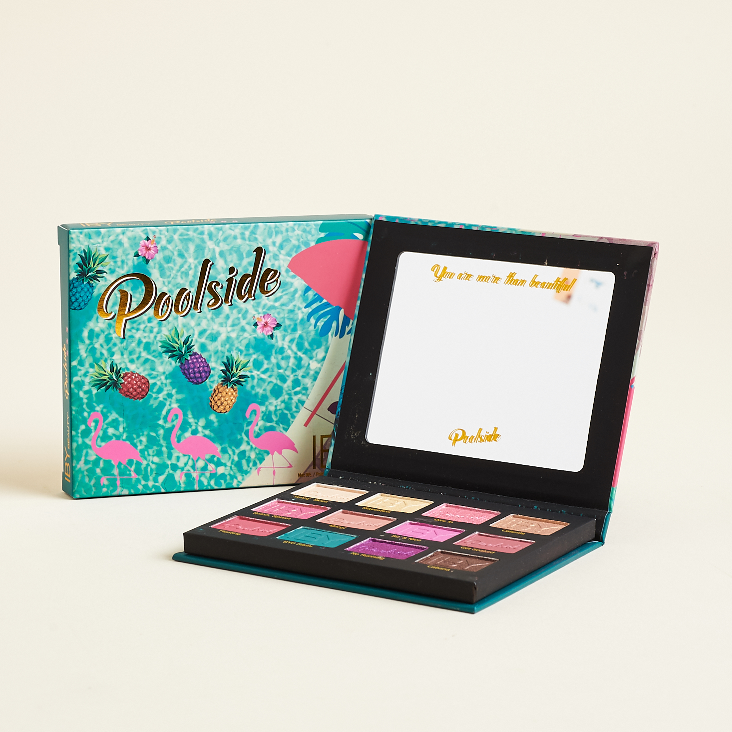 poolside palette open and displayed against outer box