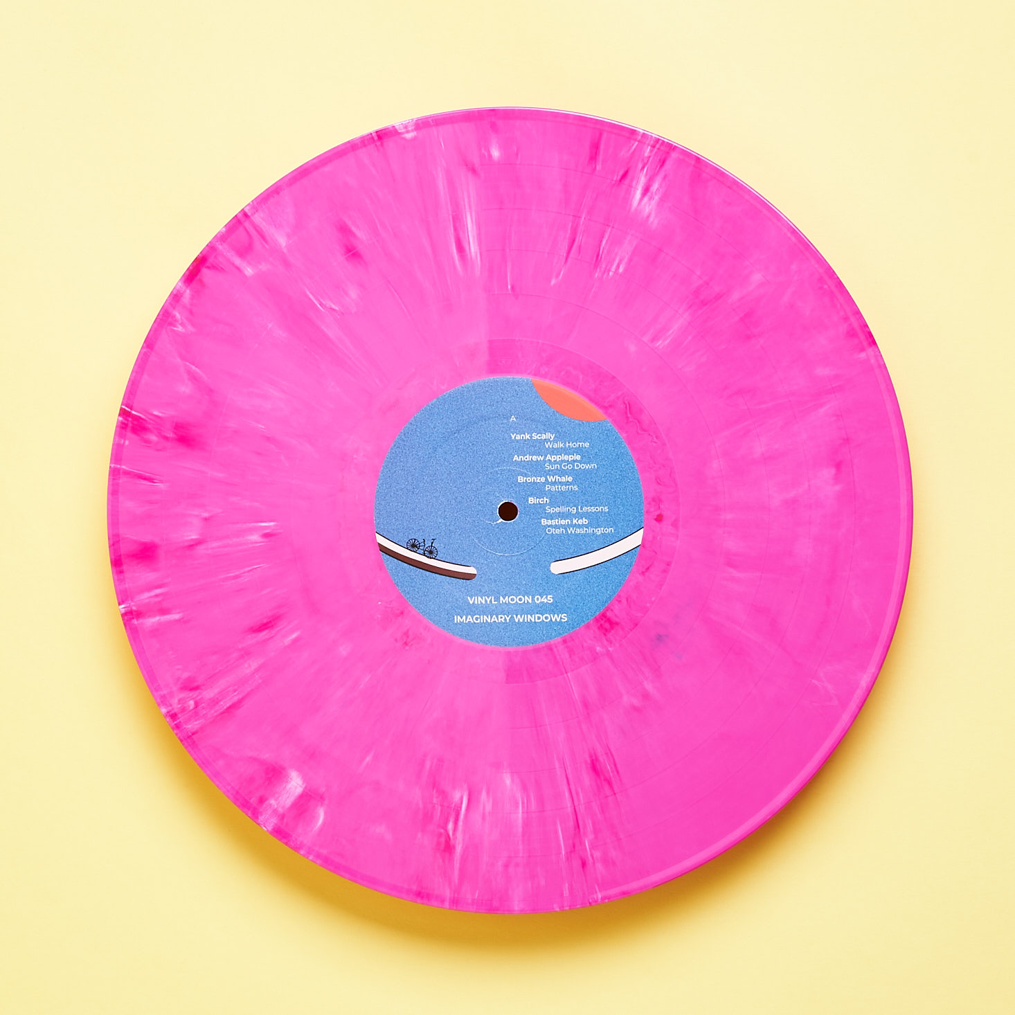 Side A of pink swirl vinyl