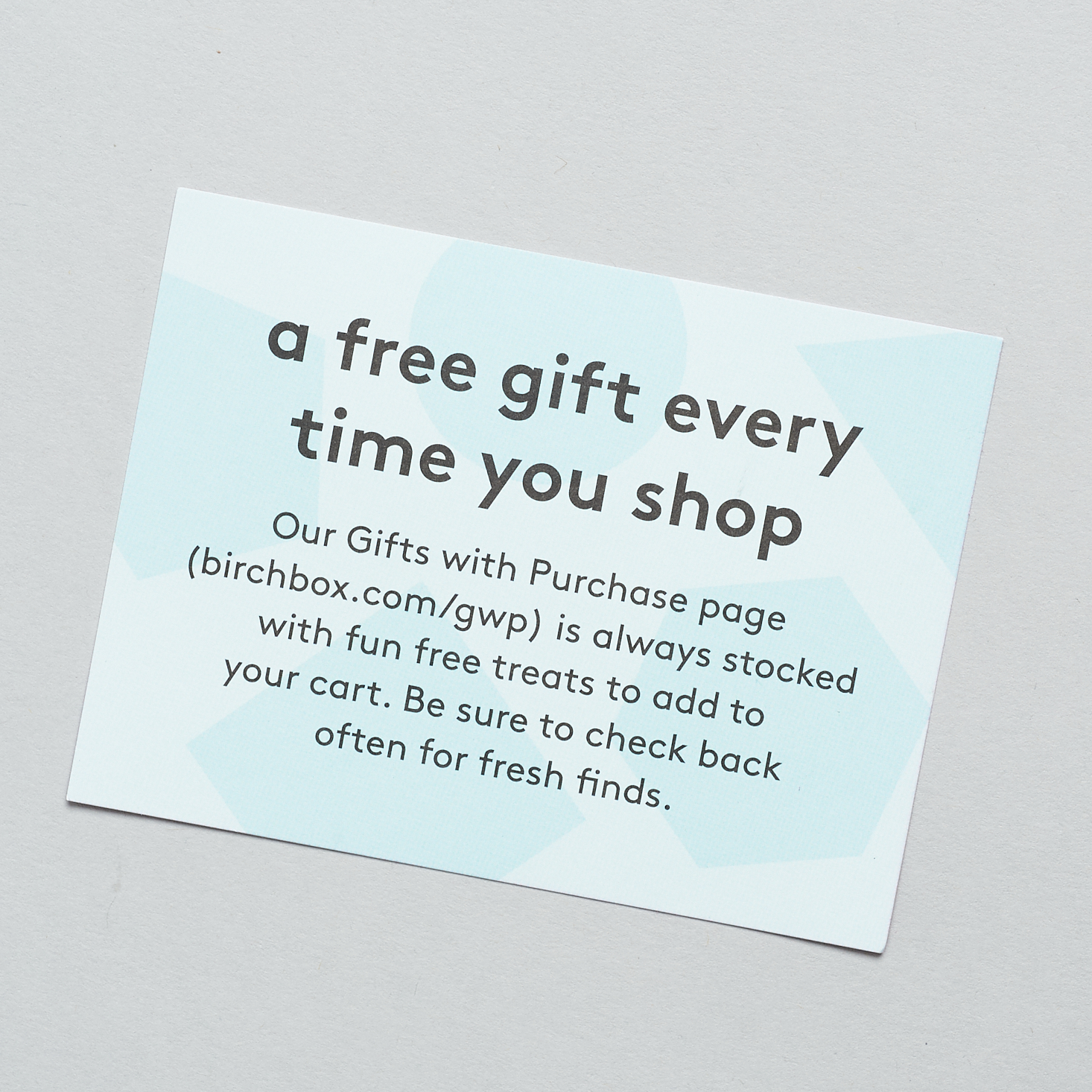 free gift promo card